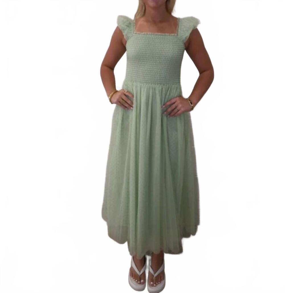 NEW IN-LOOM dreamy mesh tulle maxi dress in mint